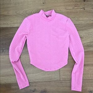 Bershka Vibrant Pink Textured Top- nicely made